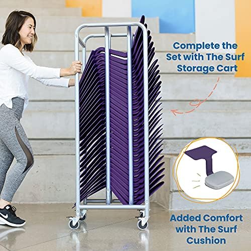 ECR4Kids The Surf Portable Lap Desk, Flexible Seating, Eggplant