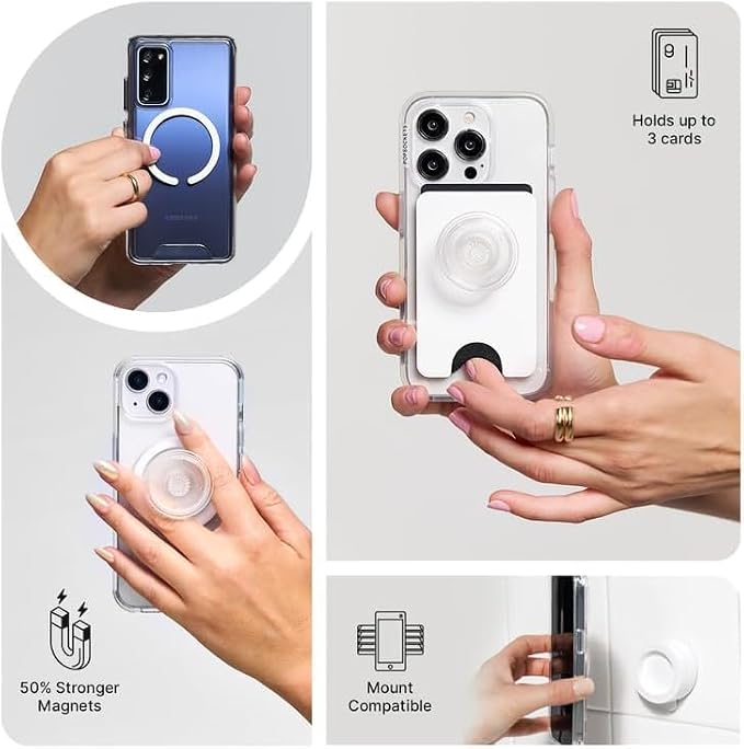PopSockets iPhone 14 Plus Phone Case with MagSafe- to-Go Wrap | Magnetic, Wireless Charging, Camera & Drop Protection, Checkered, Red, Textured