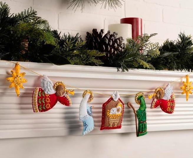 Bucilla, Felt Applique Garland Kit, Nativity, Perfect for DIY Arts and Crafts