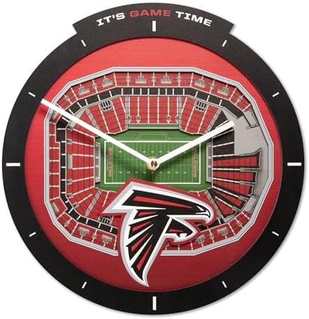 YouTheFan NFL Atlanta Falcons StadiumView 3D Wall Clock