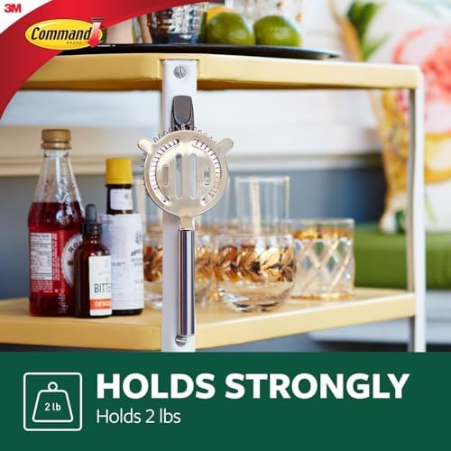 Command Outdoor Medium Black Wire Toggle Hooks, 2 Hooks and 3 Strips, Damage-Free Hanging Wall Hook for Hanging Back to School Decorations with Weather Resistant Strips, Holds up to 2 lb