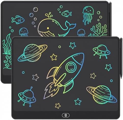 16 Inch LCD Writing Tablet 2 Pack, Large Electronic Notepad Reusable Digital Memo Board Erasabl Tablet(Black)