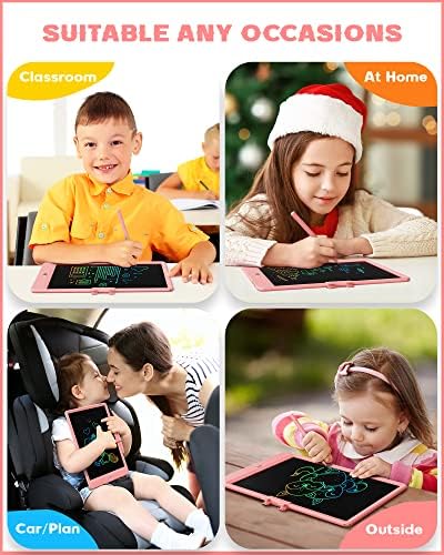Bravokids 10 Inch LCD Writing Tablet for 3-8 Year Olds - Electronic Drawing Pad and Doodle Board as Educational Birthday Gifts for Girls and Boys (Pink) (Pack of 3)