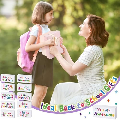 50 Pcs Back to School Inspirational Pencil Erasers for Kids Bulk
