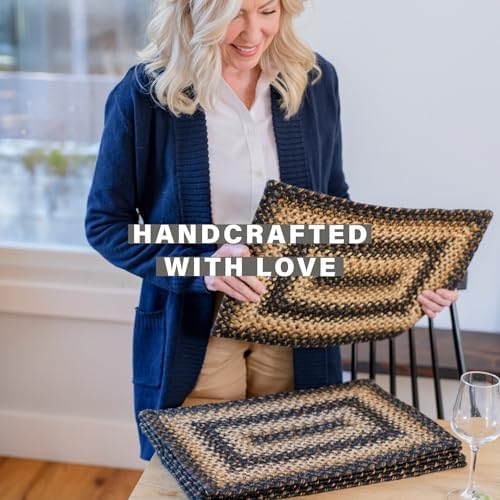 Homespice Kilimanjaro Jute Braided Placemats, Rect 13x19 Set of 4