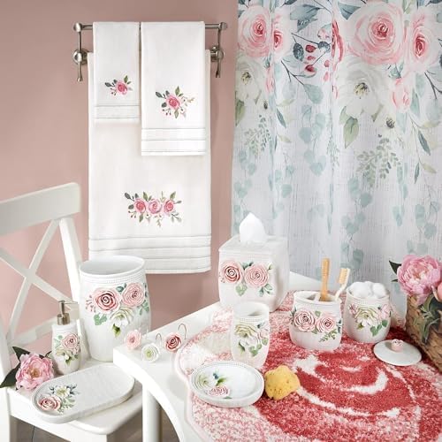 Avanti Linens - Waste Basket, Decorative Trash Can, Guest Bathroom Essentials, Floral Home Decor (Spring Garden Collection)