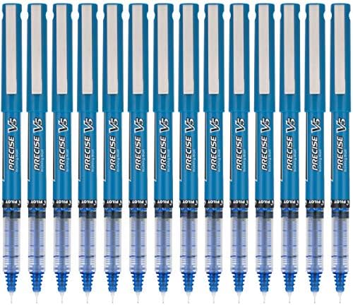 PILOT Precise V5, Extra Fine Point 0.5 mm Blue Pens, Blue, Pack of 14