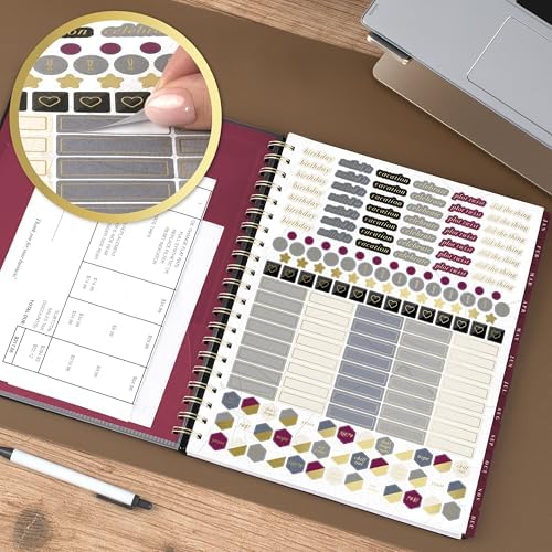 Mead 2027 Planner, Weekly & Monthly, 8.5" x 11", Stickers, Black, West Village (WV0105F-27)