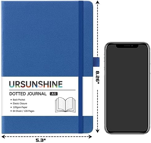 Dotted Journal/Notebook - Dot Grid Hard Cover Notebook, 5.3'' x 8.26''