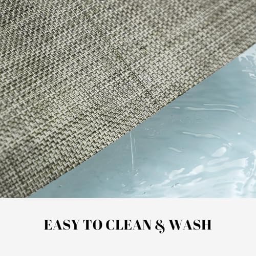 Placemats Set of 6 Vinyl/Plastic Woven Place Mats for Kitchen Table Indoor/Outdoor Washable Placemat Wipeable Dining Table Mats (Brown,6)