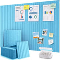 48" x 36" Large Cork Bulletin Board Tiles, Peel and Stick Felt Wall Panels for Vision, Message Center, Picture and Prayer Board for Office, Dorm, Room and Desk Decor(Aqua Blue)