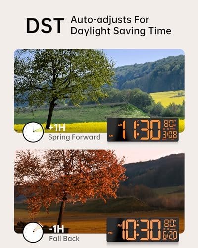 EASYERA 12" Digital Wall Clock for Classroom Livingroom Game Home Decor