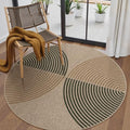 Lahome Modern Rainbow Round Rug, 6ft Round Outdoor Easy Jute Rug