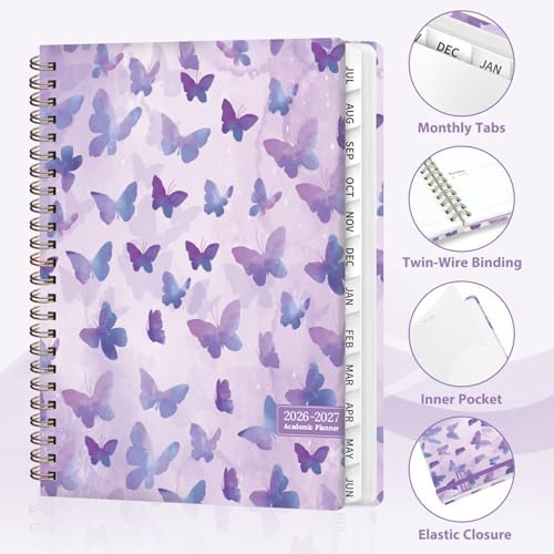 Planner 2026-2027, Weekly and Monthly Academic Year Calendar Planner, July 2026 - June 2027, Daily Agenda Book for Office School Supplies, A5(6.3'' x 8.5'')
