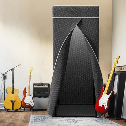 Portable Vocal Booth,Recording Booth Sound Booth for Recording Echo-Free Vocals Complete Home Recording Studio Foldable with Travel Bag for Voiceovers, Podcasts & Music