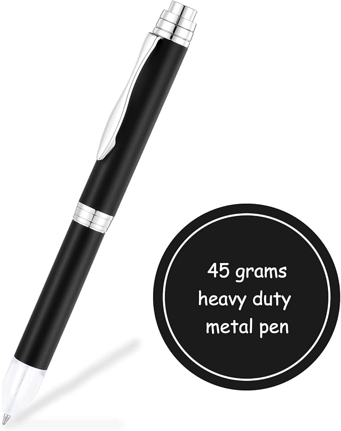 Penyeah Lighted Tip Pen, LED Light Pen for Writing In The Dark, 2-Brightness Adjustable AAA Battery Powered Heavy Pens Fancy Gift Pen Set - White Light/Blue Light
