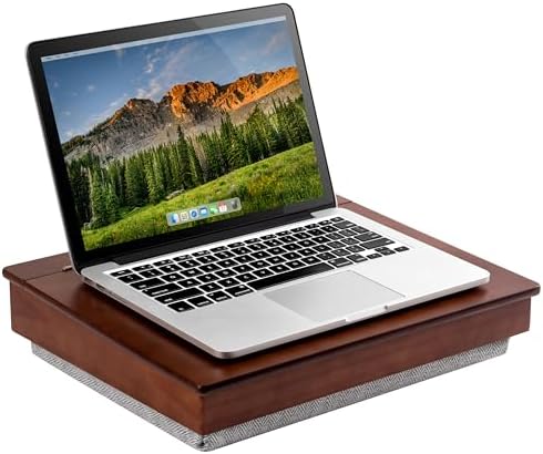 LAPGEAR Schoolhouse Lap Desk - Java Acacia Wood, Built-in Storage