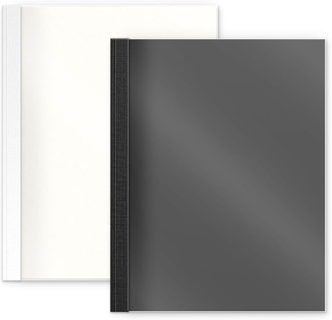 RAYSON Thermal Binding Covers, Letter Size, 1/4in, Black (15) & White (10) Binding Presentation Cover, Pack of 25