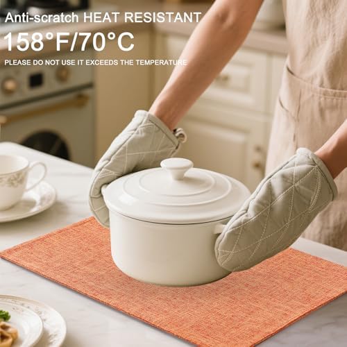 Homaxy Cloths Placemats for Dining Table Set of 4, 13" x 19", Orange
