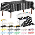 CXPSINC 54 Inch X 300 Feet Plastic Table Cover Roll Disposable Tablecloth with Slide Cutter for All Type/Shape Tables | Party, Banquet, Birthdays, Weddings(Black & White Dot, 300 Feet)