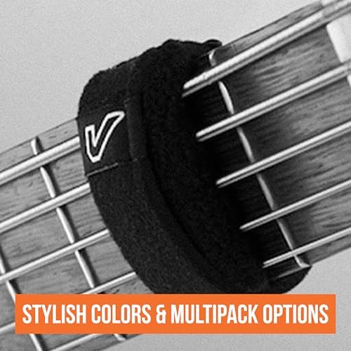 Gruv Gear Fret Wrap & Guitar Mute, Fretwrap for Acoustic, Electric & Bass | String Dampener Recording, Tapping & Practice Accessory (3 Pack, Small Black, Fits 4 String Bass, 6 String Guitar)