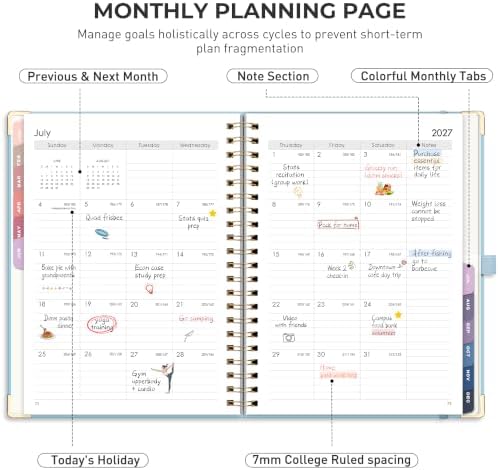 RETTACY 2027 Planner, Weekly and Monthly, Large Size (8.5" x 11")