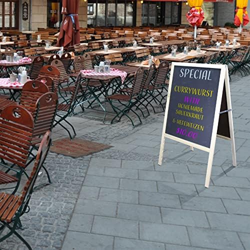 Flipside Products Marquee Easel, Natural Wood, Double-Sided Black Chalkboard, Menus, Announcements, Restaurants, Coffee Shops, Sale