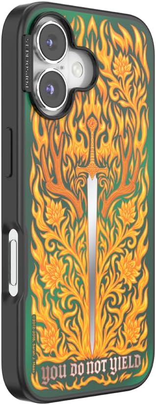 PopSockets iPhone 16 Phone Case with MagSafe- Fireheart | Magnetic, Wireless Charging, Camera & Drop Protection, Acotar, Throne, Glass, Sarah, Dragon
