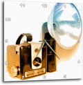 3dRose Wall Clock Silent - 10 inch - Picture of a Vintage 1950s Camera with Bulb Flash - Kike Calvo Vintage Camera Collection
