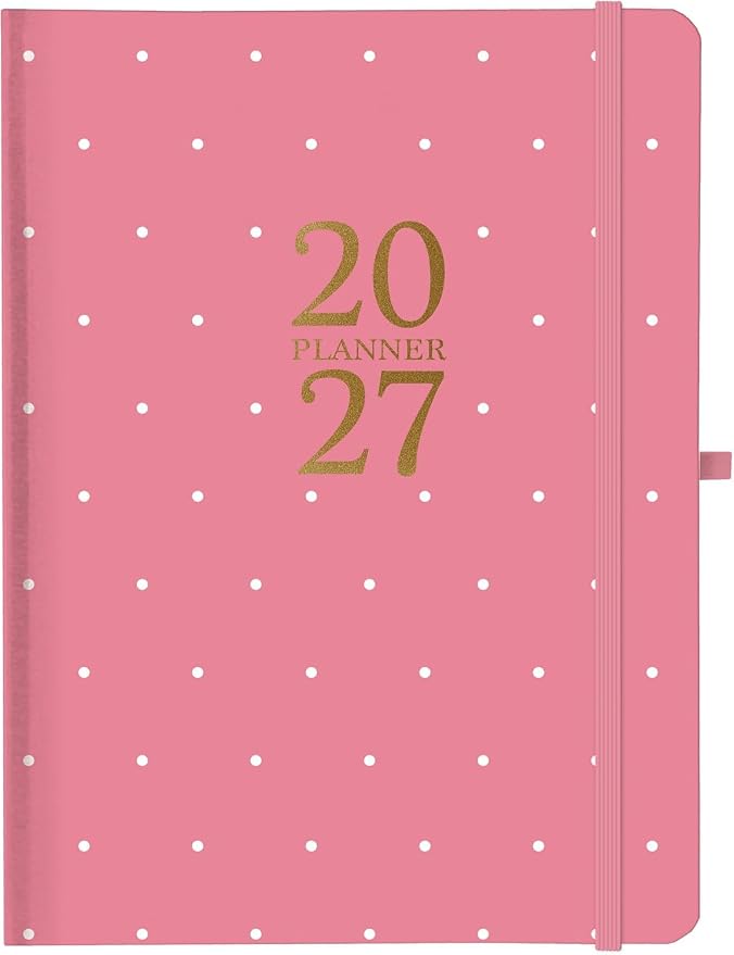 Graphique July 2026 – Dec. 2027 Planner | Pink Dots | Weekly and Monthly Planner, 18 Months Calendar, Hardcover, 6” x 8”