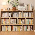 Lumber Organizer Shelf 3/4 Shelves, Lateral Filing or Vertical, Closed Back Floor-Standing Bookshelf Rack Bookcase Cabinet Tiered Shelf Grid Storage Unit Natural 47" L x 8" W x 35" H