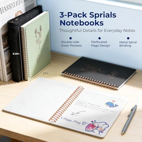 Nicpro 30PCS Cute Spiral Notebook Stationary Set For Women