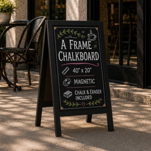Ilyapa A Frame Chalk Board Easel Sign 40x20 in - Sandwich Signs Outdoor