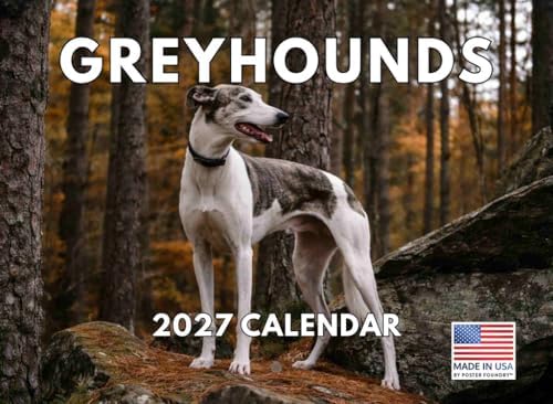 Greyhound Calendar 2027 Monthly Wall Calender 12 Month