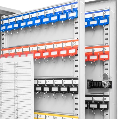 Barska Labeled Key Shelves with 401-500 Numbered Hooks for Key Cabinets