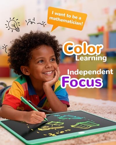 KOKODI LCD Writing Tablet, 16 Inch Colorful Toddler Doodle Board Drawing Tablet, Erasable Reusable Electronic Drawing Pads, Educational and Learning Toy for 3-6 Years Old Boy and Girls(Green)