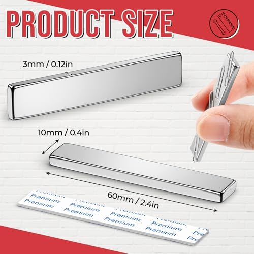FINDMAG Bar Magnets, 30 Pack Bar Magnets with Adhesive, 2.36x0.39x0.12in