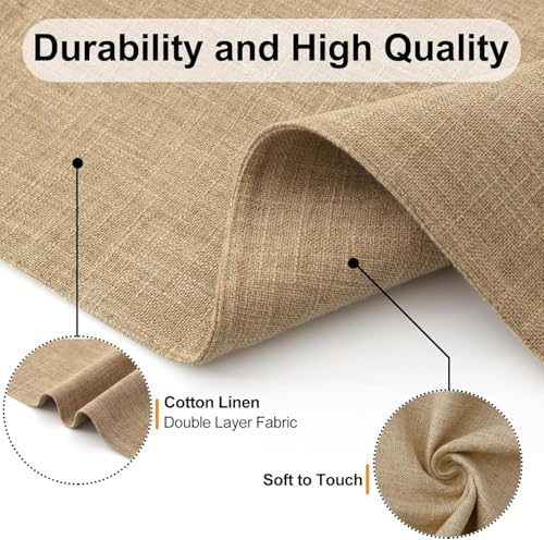 Homaxy Cloths Placemats for Dining Table Set of 12, 13" x 19", Flaxen