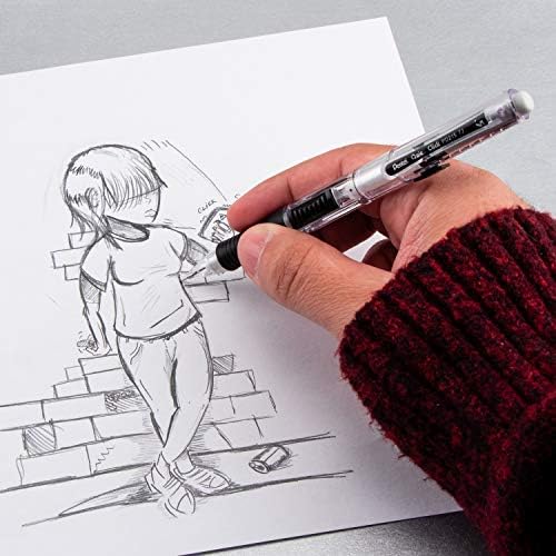 Pentel QUICK CLICK Mechanical Pencil (0.5mm), Black Barrel, Box of 12 (PD215A)