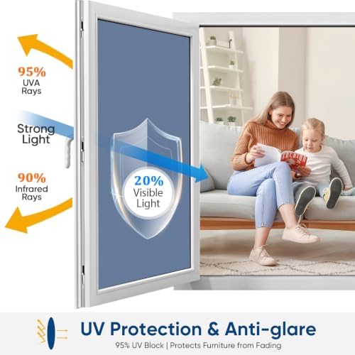 SUNBABY Window Privacy Film, One Way Mirror & Heat Blocking, 35.4"x78.7"