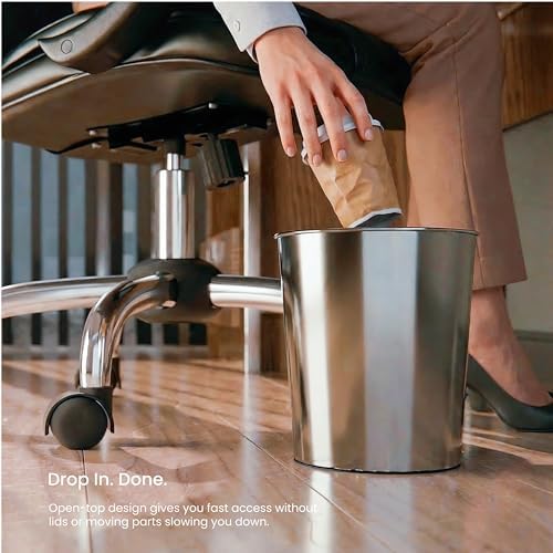 Home Zone Living 2 Gallon Small Wastebasket with Round Open Top