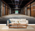 Wall Mural Peel and Stick Unmanned Industrial Style Old Warehouse Building Space Large Wallpaper Self Adhesive Contact Paper Removable 3D Wall Sticker for Living Room Bedroom 94"x132"