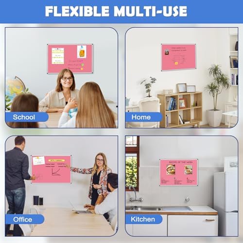 Double-Sided White Board Dry Erase Magnetic Whiteboard Wall 36x24 Pink