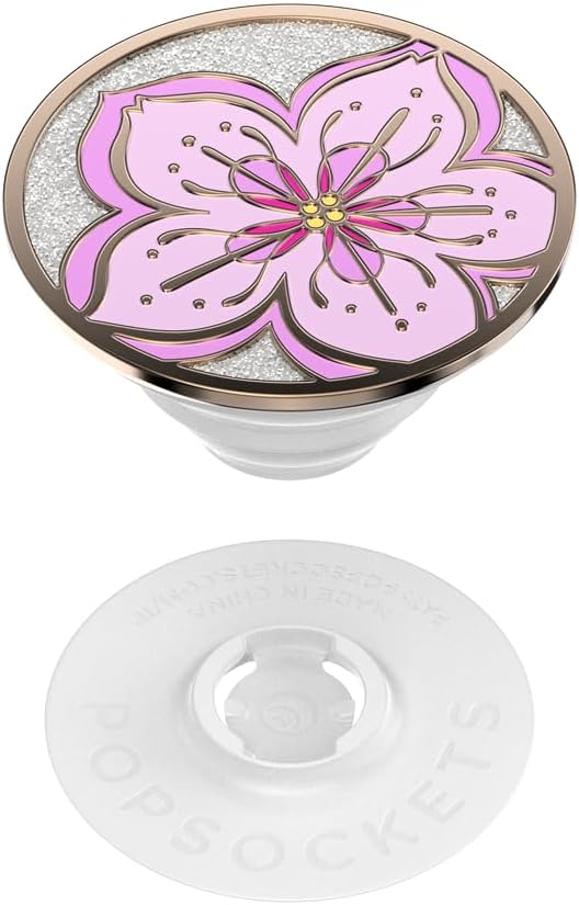 PopSockets Adhesive Phone Grip, Holder- Cherry Blossom | Secure Comfortable Hold, Anti-Drop, Kickstand, Enamel, Designs, Flower, Floral