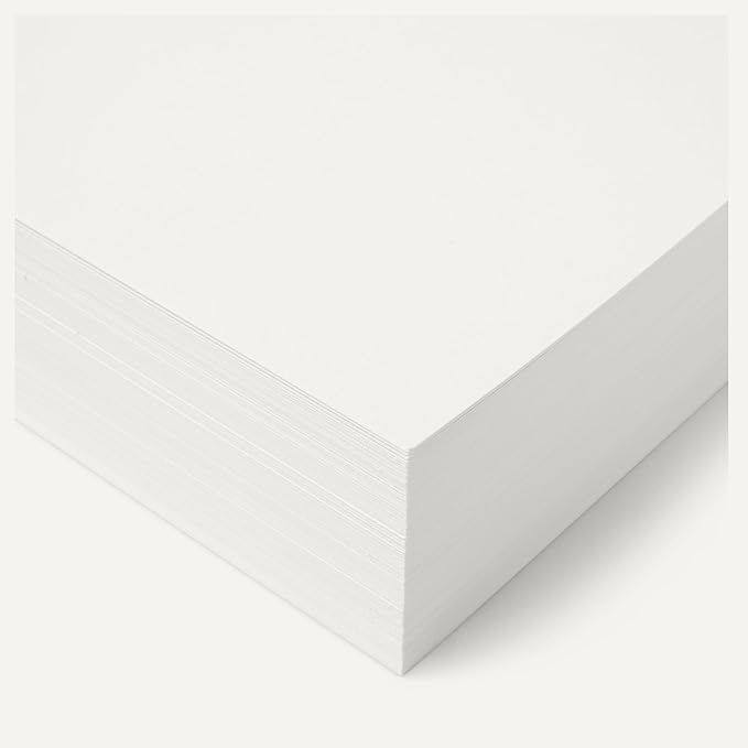 Amazon Basics Cardstock Paper, 8.5" x 11", 65 lb/176 gsm, 96 Bright White, 250 Sheets (Pack of 2)