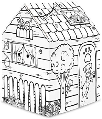 Bankers Box at Play Large Color in Dog Playhouse, Cardboard Playhouse and Life Size Craft Activity for Kids and Families