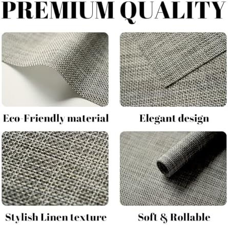 Placemats Set of 4 Vinyl/Plastic Woven Place Mats for Kitchen Table Indoor/Outdoor Washable Placemat Wipeable Dining Table Mats (Brown,4)