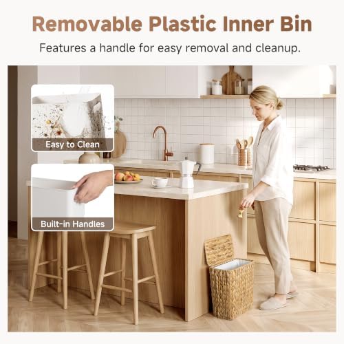 StorageWorks Wicker Bathroom Trash Cans with Removable Liner, Rectangle