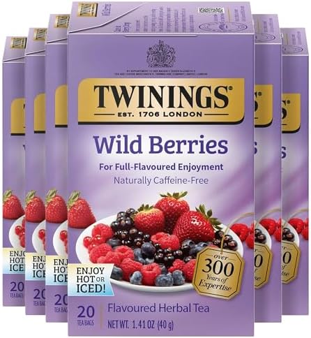 Twinings Wild Berries Herbal Tea Bags, 20 CT Box (6 Pack)