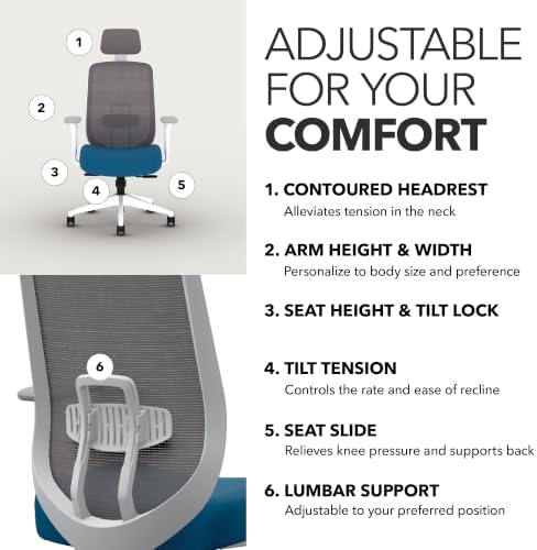 HON Altern Ergonomic Office Chair, Office Desk Computer Chair, Peacock
